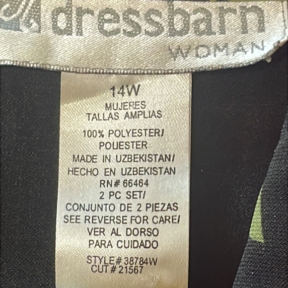 Dress Barn Vintage Black Floral Midi Dress With Red Jacket. Very Good Condition. - Picture 15 of 16